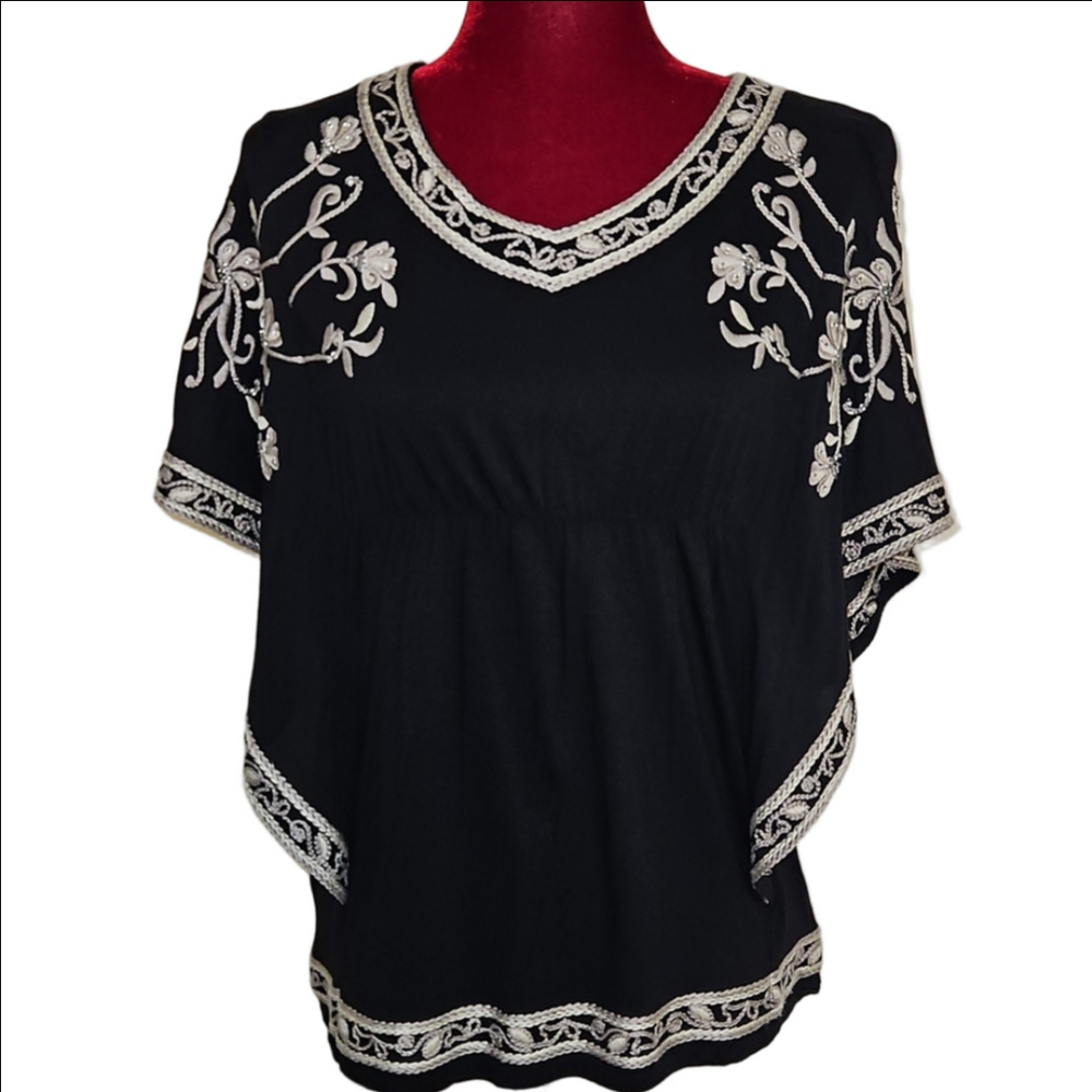 INC  Black and Tan Top Size Medium